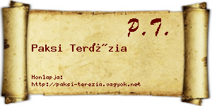 Paksi Terézia névjegykártya