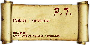 Paksi Terézia névjegykártya